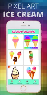 Yummy Ice Cream Pixel Art Coloring By Number Screen Shot 0