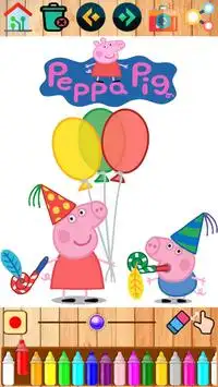 coloring pepp pig game Screen Shot 6