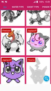 Color by Number Pokemon Pixel Art 2 Screen Shot 0