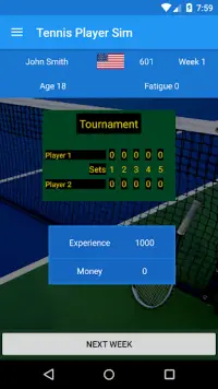 Tennis Player Sim Screen Shot 0