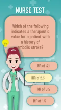 Nursing Test: Questions and Answers Quiz Screen Shot 0