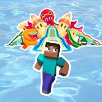 Water park craft: 3d slide racing block craft