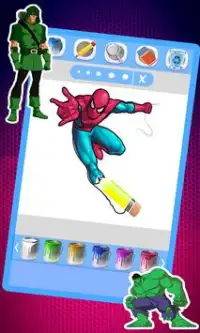 super heroes coloring Spider of Man fans Screen Shot 2