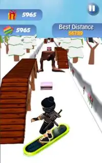 Subway Ninja Run: polowanie na prezent XMAS Screen Shot 0