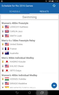 Schedule for Rio 2016 Games Screen Shot 7