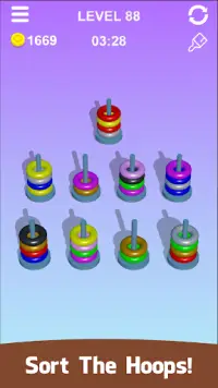 Hoop Stack 3D - Sort It Puzzle : Sorting Color Screen Shot 1
