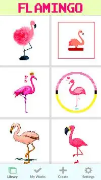 Flamingo Coloring By Number - Pixel Screen Shot 0