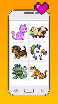 Pets coloring by number fun game for kids & adults Screen Shot 1