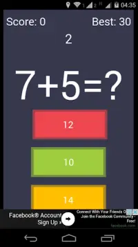 Speed Math Game (Free) Screen Shot 0
