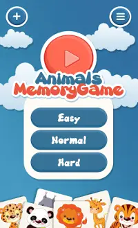 아이들을위한 동물 메모리 게임 Screen Shot 0