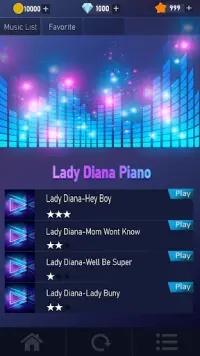 Lady Diana Piano Tiles Game Screen Shot 0