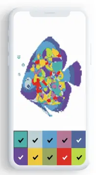 Kolor ryby według numeru,kolorystyka pikselowa ryb Screen Shot 3