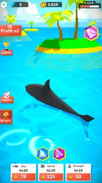 Idle Shark World - Jeu Tycoon Screen Shot 0