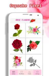 Rose Flowers Coloring By Number - Pixel Art Screen Shot 0