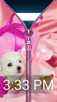 Cute Puppy Zipper Lock Screen Screen Shot 4