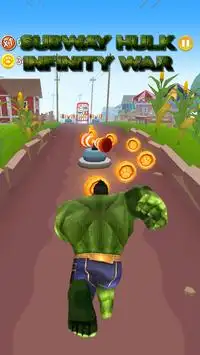 Subway Hulk Hero Run: Infinity War Screen Shot 1
