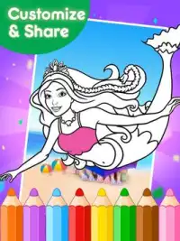 Coloring Games for Barby Screen Shot 1