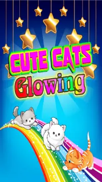 Cute Cats Glowing game offline Screen Shot 0