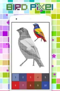Pixel Art Coloring Bird, per numero Screen Shot 1