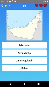 Vereinigte Arabische Emirate - Landkarten Quiz Screen Shot 1
