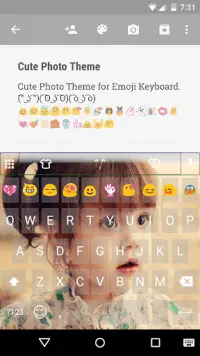 Teclado Emoji Lindo Foto Tema Screen Shot 0