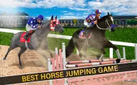 डर्बी घोड़ा रेसिंग और घोड़ा 3 डी कूद रहा है खेल Screen Shot 0