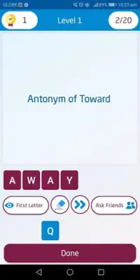 English Synonym Antonym Quiz Game Offline Screen Shot 2