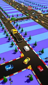 Traffic Run Car Race Crossy Roads Games Screen Shot 3