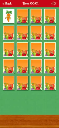 Fruits and Vegetables Memory Match Game Screen Shot 2