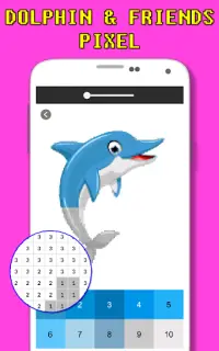 Color de delfines y amigos por número Screen Shot 0