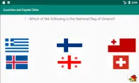 Countries, Capital cities, Continents, Flags Quiz Screen Shot 1