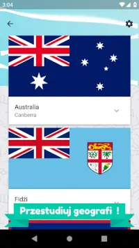 Quiz o Oceanii i Australii - kraje, stolice, flagi Screen Shot 6