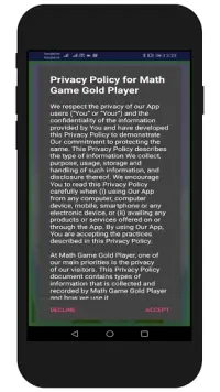 Math Game Gold Player Screen Shot 1