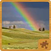 Quebra-cabeças bonitos de arco-íris e paisagens