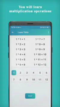 Multiplication Table Game Screen Shot 1