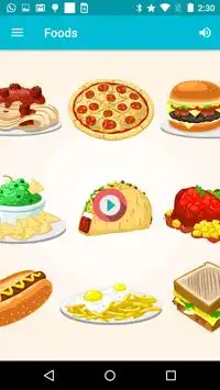 Food - Learn, Spell, Quiz, Draw, Color and Games Screen Shot 0