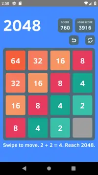 2048 Simple Puzzle Game Screen Shot 0
