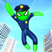 Police Spider Stickman Rope Hero Crime Gangster
