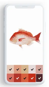 Cor de peixe pelo número, coloração de peixe pixel Screen Shot 7