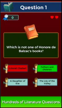Literature Quiz Game Screen Shot 1