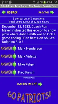 Trivia Game - Schedule for Die Hard Patriots Fans Screen Shot 6