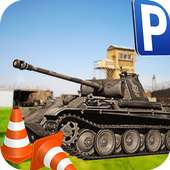 militares tanque estacionamen