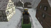 Tractor Drive: Wood Cargo Snowy Farm Roads Screen Shot 0