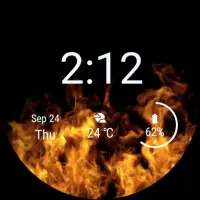 Flames Watch Face - Wear OS Smartwatch - Animated Screen Shot 6