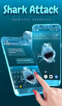 Shark Attack Animated Keyboard   Live Wallpaper Screen Shot 0