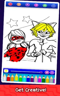 coloring lady bug & cat pages Screen Shot 4