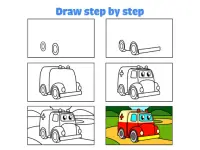 สมุดภาพระบายสีรถ: เกมวาดรูปลายเส้นเด็กสำหรับเด็ก Screen Shot 8