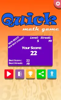 Quick Math Game Screen Shot 2