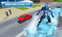 Superhero Frost Man City Rescue: Snowstorm Game Screen Shot 0