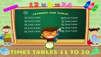 Multiplication Tables 11 to 20 - Math Times Tables Screen Shot 1